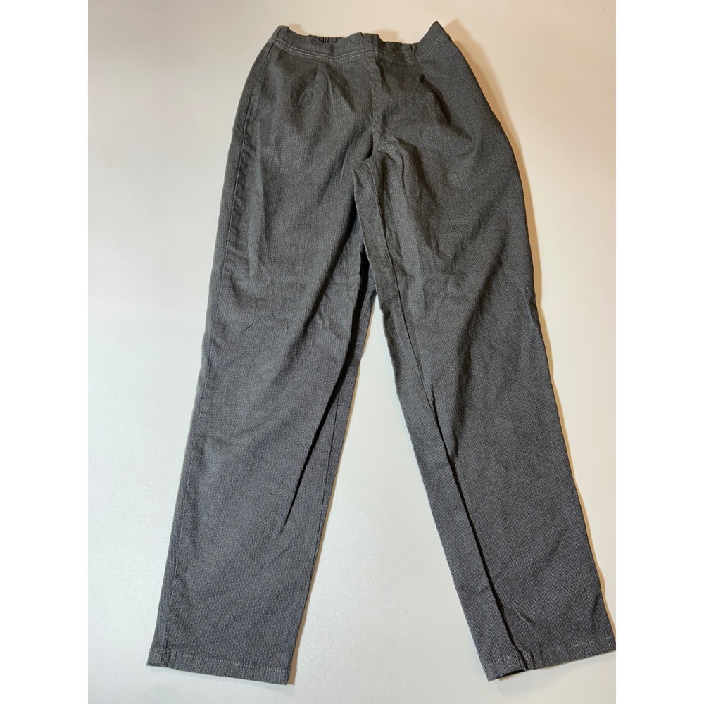 Croft & Barrow Pants Women's 4P Gray Petite Stretch Herringbone